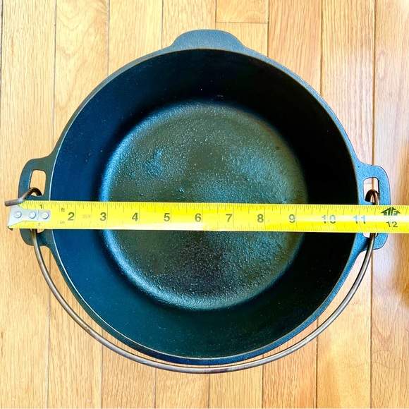 WAGNER 1891 Cast Iron Dutch Oven Bail Handle Pre Seasoned Saute Fry Baking Roast